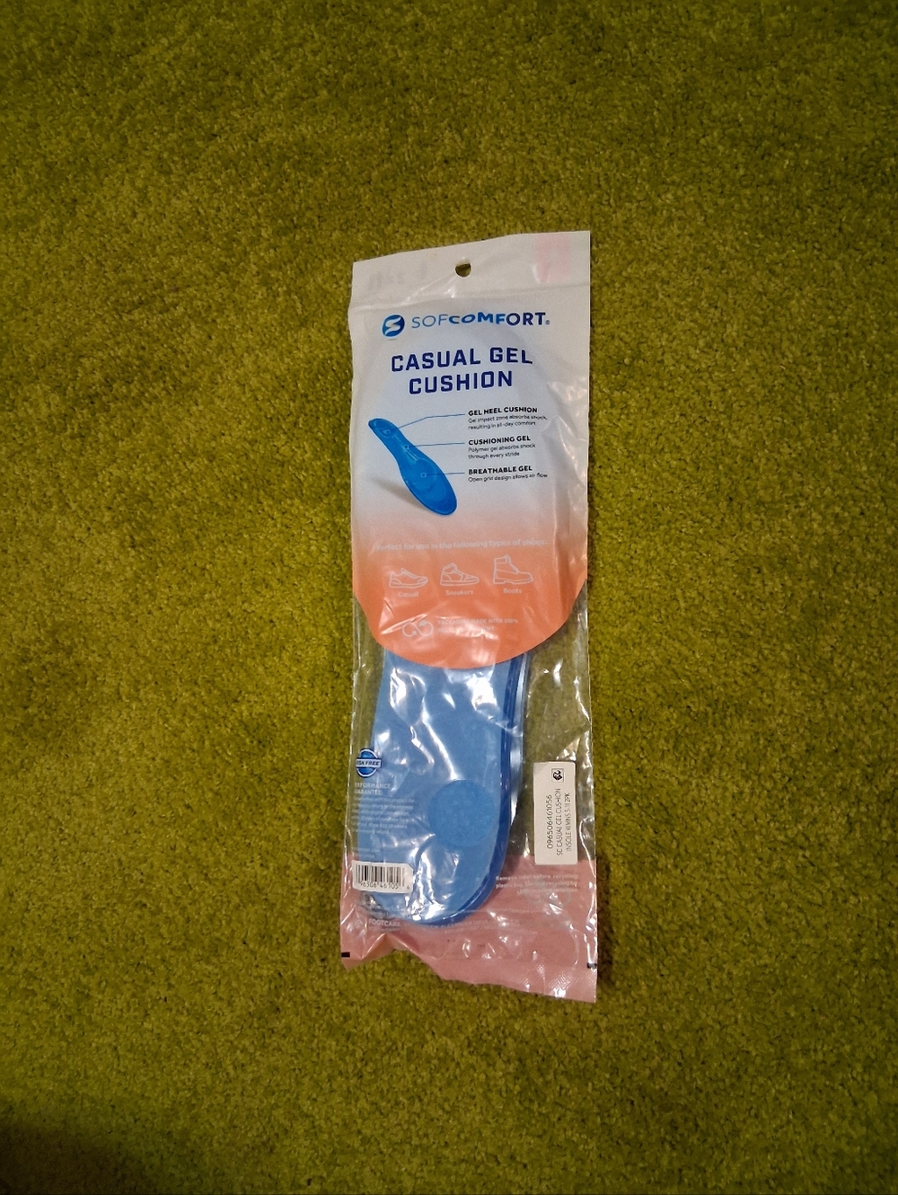 NWT Sof Comfort Everyday Gel Insole, 2-Pack Shoe Sizes Womens 5-11